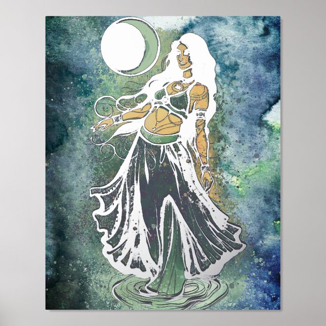 Cancer Zodiac MoonChild Goddess Belly Dancer       Foil Prints (Front)