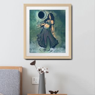 Cancer Zodiac MoonChild Goddess Belly Dancer       Framed Art