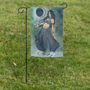 Cancer Zodiac MoonChild Goddess Belly Dancer Garden Flag