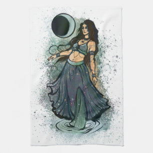 Cancer Zodiac MoonChild Goddess Belly Dancer       Kitchen Towel