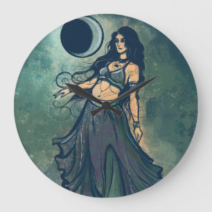 Cancer Zodiac MoonChild Goddess Belly Dancer       Large Clock