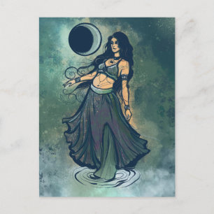 Cancer Zodiac MoonChild Goddess Belly Dancer Postcard