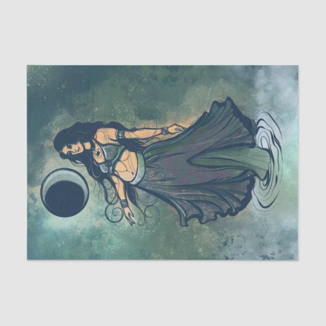 Cancer Zodiac MoonChild Goddess Belly Dancer       Tissue Paper (Front)