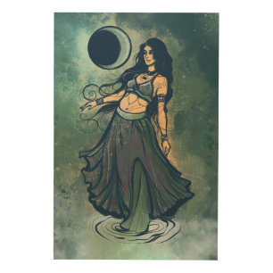 Cancer Zodiac MoonChild Goddess Belly Dancer       Wood Wall Art