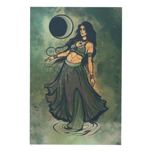 Cancer Zodiac MoonChild Goddess Belly Dancer       Wood Wall Art