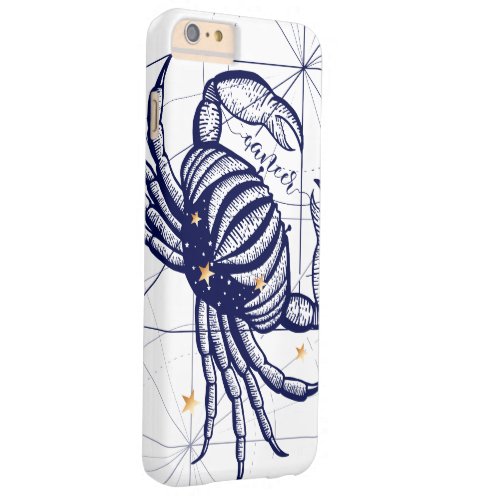 Cancer Zodiac Navy Blue  Gold Phone Case