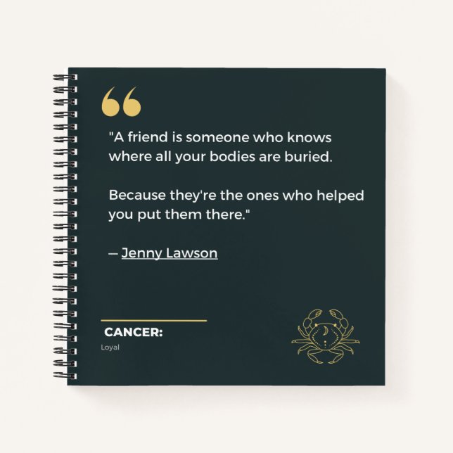 Cancer zodiac Notebook (Front)