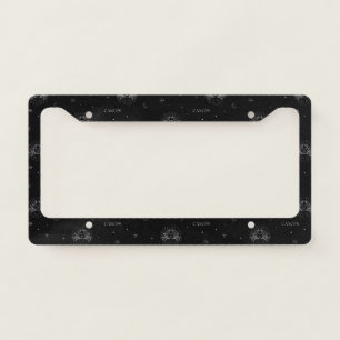Cancer Zodiac Pattern in Black and White License Plate Frame