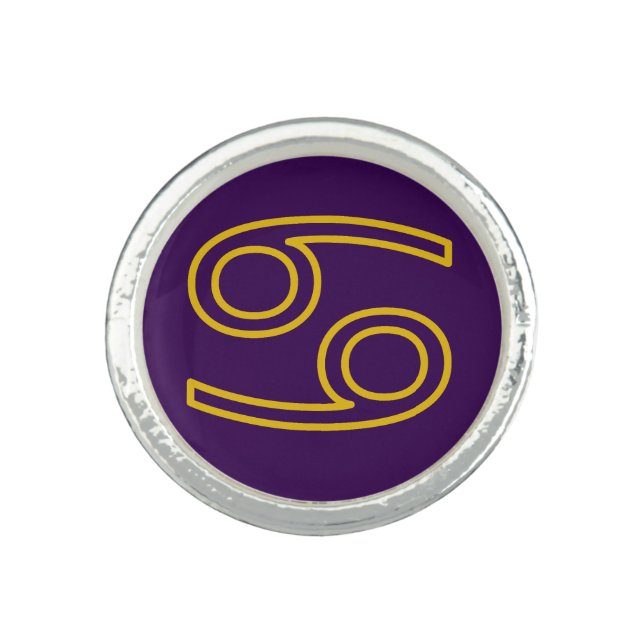Cancer Zodiac Ring (Front)