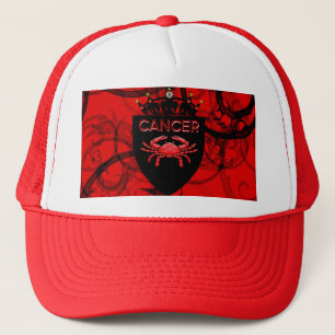 Cancer   Zodiac Shield With Crown   Trucker Hat
