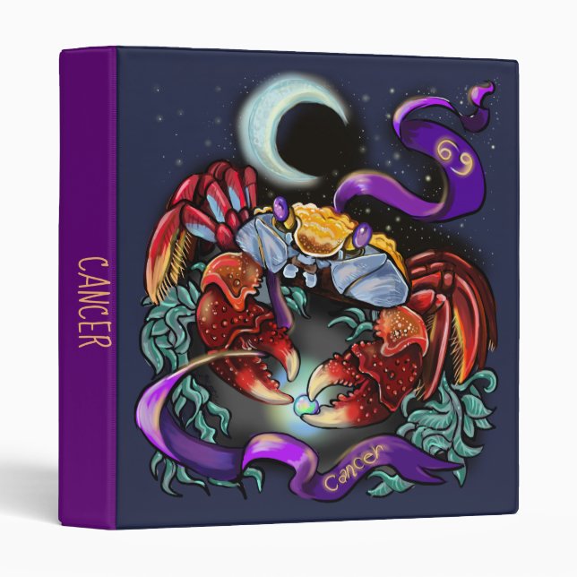 Cancer zodiac sign 3 ring binder (Front/Spine)