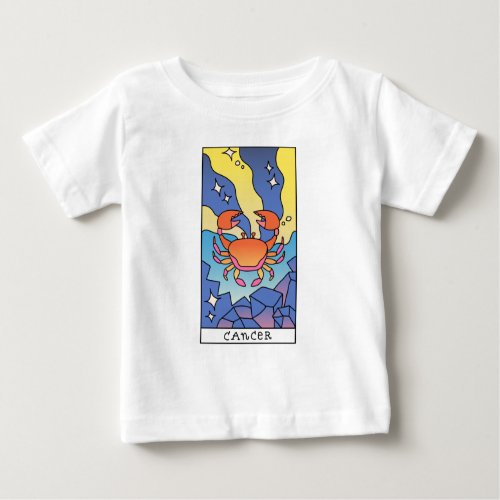 Cancer Zodiac Sign Abstract Art Vintage Baby T_Shirt