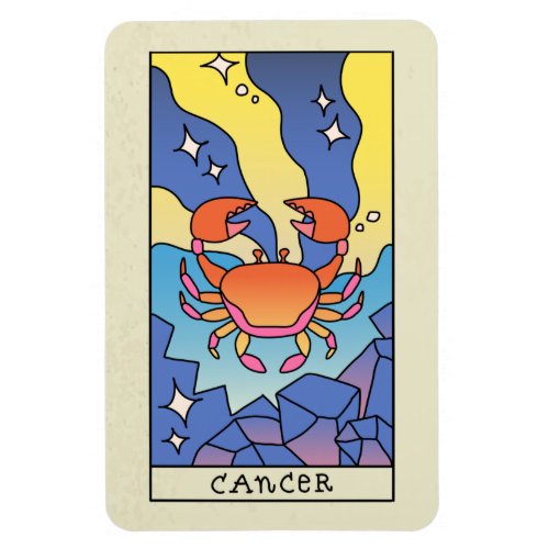 Cancer Zodiac Sign Abstract Art Vintage Magnet