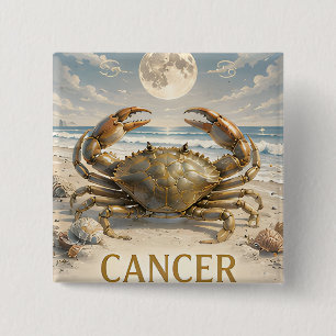 Cancer Zodiac Sign Birthday Astrology Gift Button