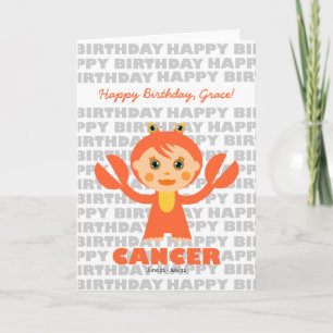 Cancer Zodiac Sign Birthday Card