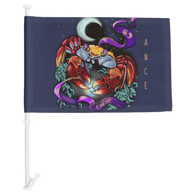 Cancer zodiac sign car flag (Front)
