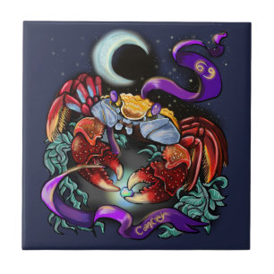 Cancer zodiac sign ceramic tile
