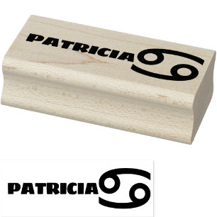 Cancer Zodiac Sign Cool Personalized Name Text Rubber Stamp