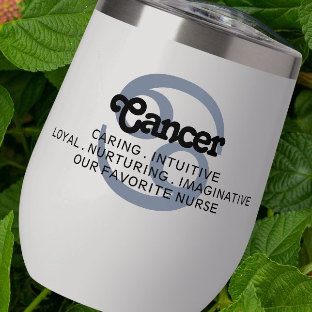 Cancer Zodiac Sign Custom Traits Thermal Wine Tumbler (Creator Uploaded)