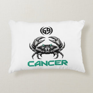 Cancer Zodiac Sign Cyber Neon Techwear Accent Pillow