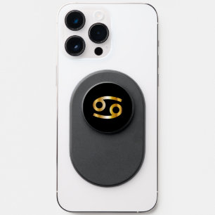 Cancer Zodiac Sign Gold-Black Phone PopSocket