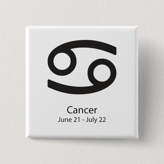 Cancer zodiac sign June 21 - July 22 Pinback Button (Front)