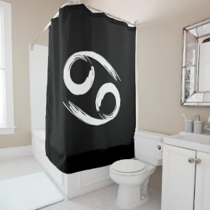 CANCER Zodiac Sign June July Astrology Minimal Shower Curtain