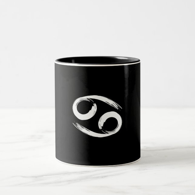 CANCER Zodiac Sign June July Summer Astrology Two-Tone Coffee Mug (Center)