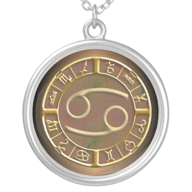 Cancer Zodiac Sign Necklace (Front)