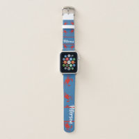 Cancer Zodiac sign on blue Apple Watch Band