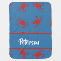 Cancer Zodiac sign on blue Baby Blanket