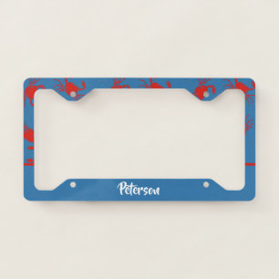 Cancer Zodiac sign on blue License Plate Frame