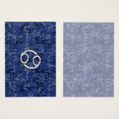 Cancer Zodiac Sign on Navy Blue Digital Camo (Front & Back)