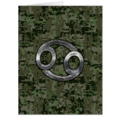 Cancer Zodiac Sign on Olive Green Digital Camo (Front)