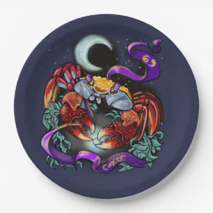 Cancer zodiac sign paper plates
