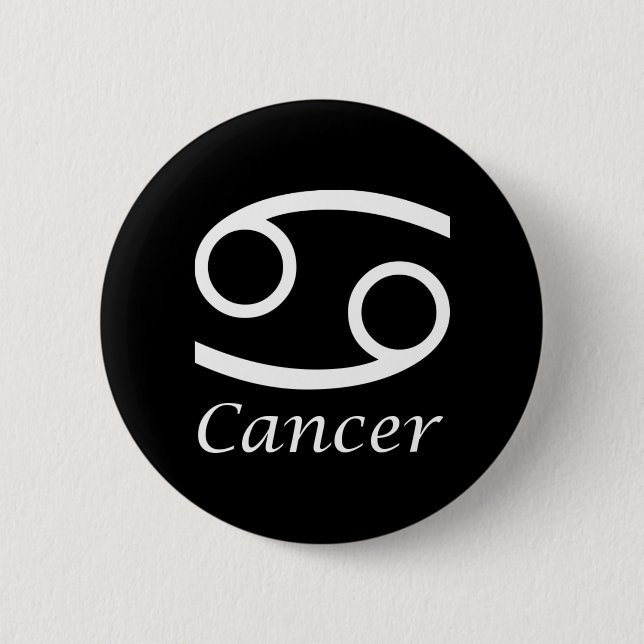 ‘Cancer’ Zodiac Sign Pinback Button (Front)