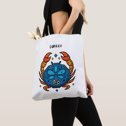 Cancer Zodiac Sign Pop Art - Retro Celestial Crab  Tote Bag