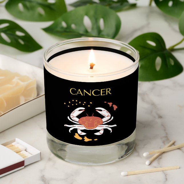 Cancer Zodiac Sign&Quote Modern Elegant Gift Theme Scented Candle (Lit)