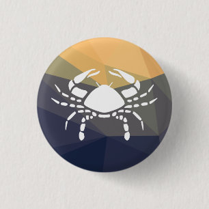 Cancer zodiac sign round button. button
