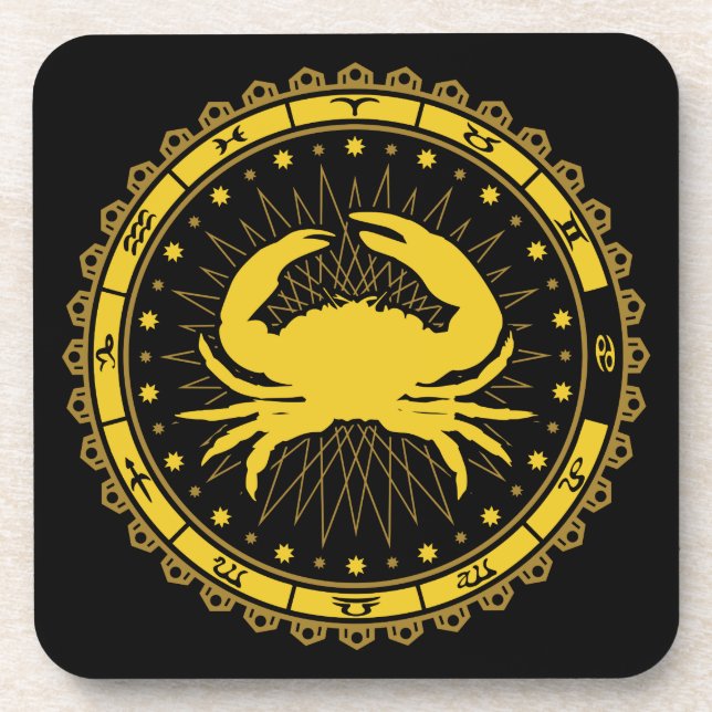 Cancer - Zodiac Sign - Symbol - Horoscope Beverage Coaster (Front)