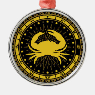 Cancer - Zodiac Sign - Symbol - Horoscope Metal Ornament