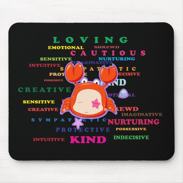 Cancer Zodiac Sign Traits Mouse Pad (Front)