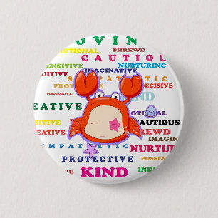 Cancer Zodiac Sign Traits Pinback Button