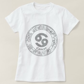 Cancer Zodiac Sign Vintage T-shirt by digitalcult at Zazzle