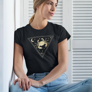 Cancer Zodiac Sign Water Element in Gold T-Shirt