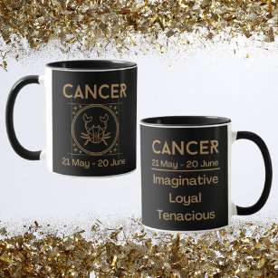 Cancer Zodiac Sign with Symbol and Traits Mug