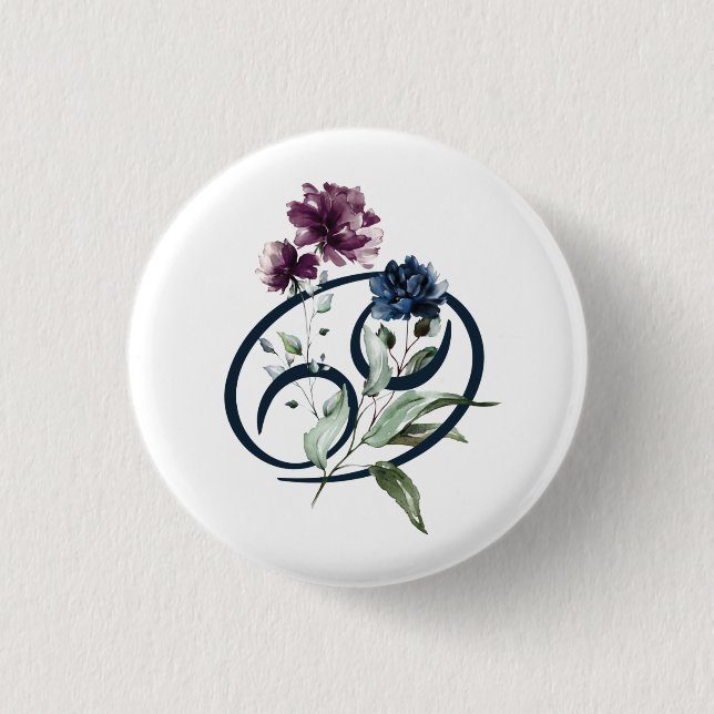 Cancer Zodiac Star Sign Button (Front)