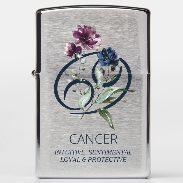 Cancer Zodiac Star Sign Zippo Lighter (Front)