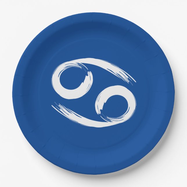 CANCER Zodiac Summer June July Astrology Birthday Paper Plates (Front)