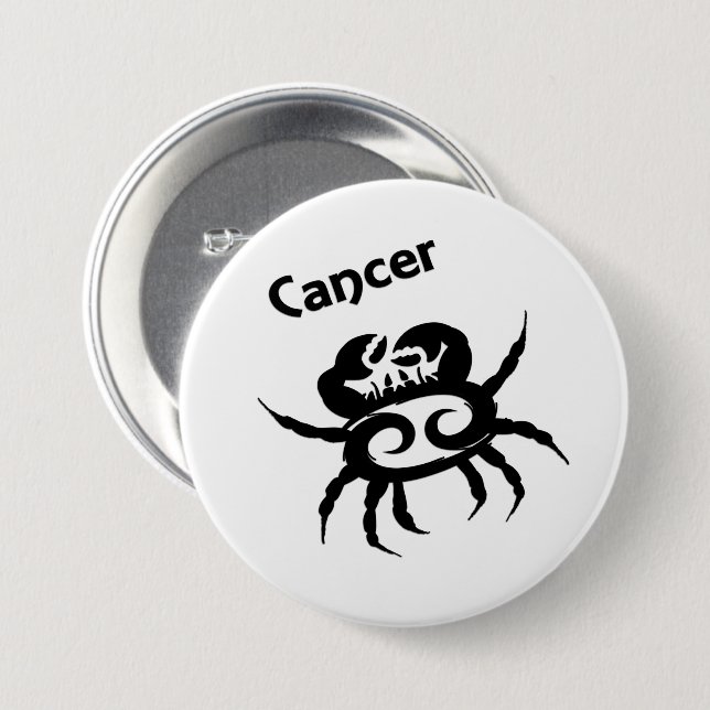 Cancer Zodiac Symbol and Sign Button (Front & Back)